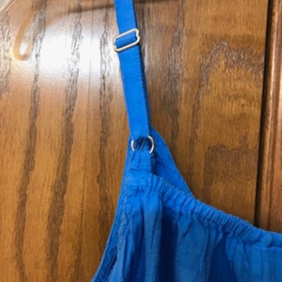 LANE BRYANT UEC Plus Size 14 Shirred Waist Cami Tank Top Summer French Blue - Picture 12 of 14